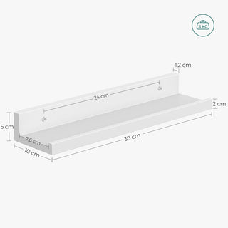 Floating Shelves as a Set of 3 Wall Shelves, for Photo displays, Living Room, Home Office, Bathroom, Kitchen, Gloss White-Gloss White-38x10x2-RadiatorCoversShop.com