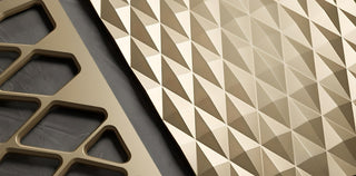 Bespoke Radiator Heater Cover in GOLD Finish with modern geometric SATURN Design Pattern-Gold-70x70cm-RadiatorCoversShop.com