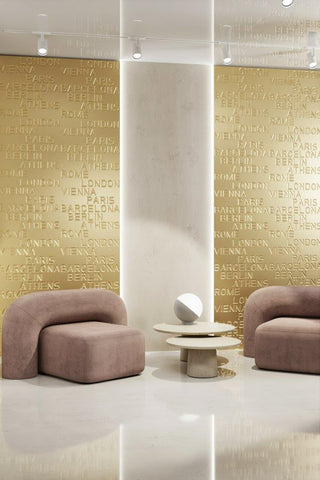 Decorative 3D Textured Feature Wall Panels in Gold Finish with DIMOND Design Continuous Pattern-Gold-4 x 60x60cm / 23x23"-RadiatorCoversShop.com