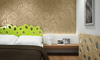 Decorative 3D Textured Feature Wall Panels in Gold Finish Sophisticated Elliptical GALAXY Design-Gold-4 x 60x60cm / 23x23"-RadiatorCoversShop.com