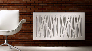 Stylish Radiator Cover with Unusual Futuristic GEO Design SATIN MATT Finish-Radiator Covers > Panel Radiator Covers > Modern Radiator Covers > Designer Radiator Cover > Custom Made Radiator Covers > Heater Grill Covers > Clip on Panel Covers > Made to Measure Radiator Cover-RadiatorCoversShop.com