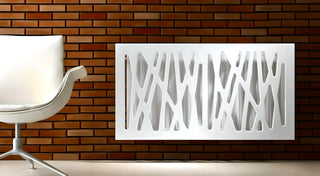 Stylish Radiator Heater Cover with Unusual with GEO Design HIGH GLOSS Finish-Radiator Covers White