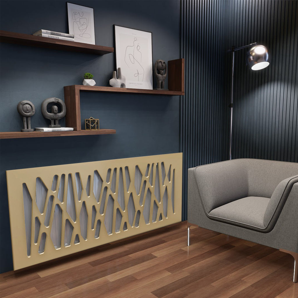 Classic Radiator Covers Stylish Removable Radiator Cover in Futuristic GEO Design hiding heater ...
