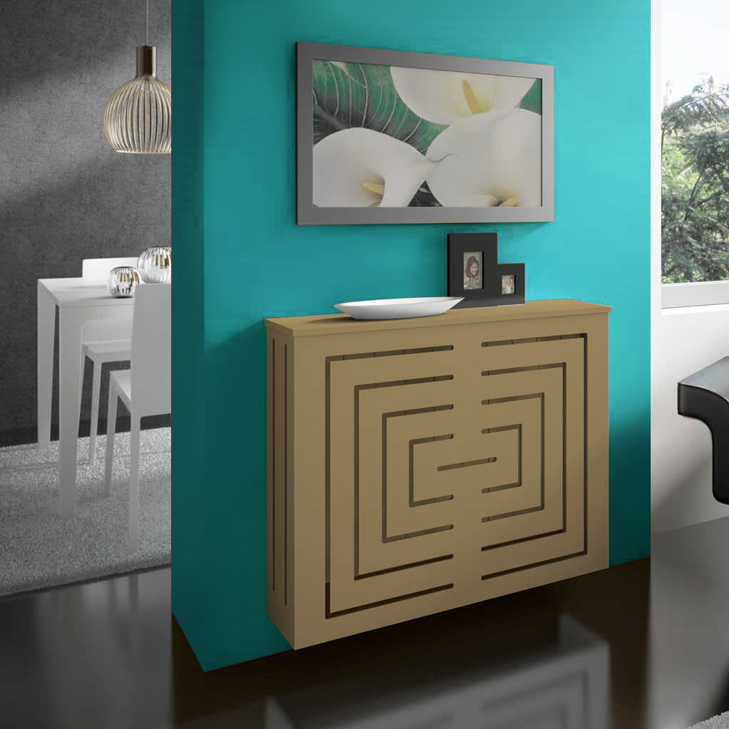 Modern Floating GOLD Radiator Heater Cover Geometric Reflection Design ...