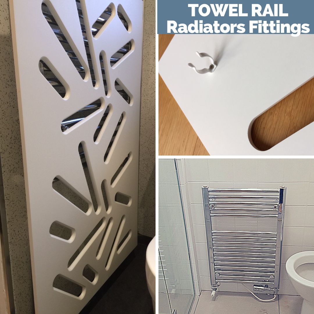 Fittings for column roll round top Radiator Bathroom Towel Rail