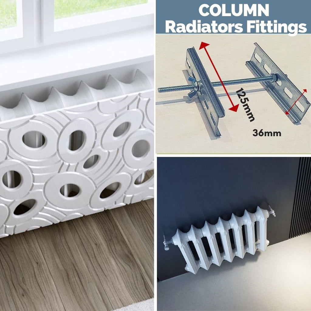 Fittings for column roll round top Radiator Bathroom Towel Rail Heaters ...