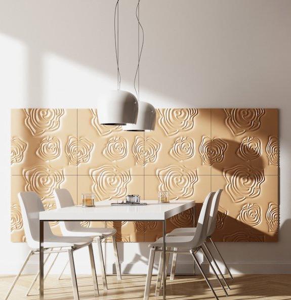 Decorative Features Decorative 3D Textured Feature Wall Panels with Subtle ROSE Design ...