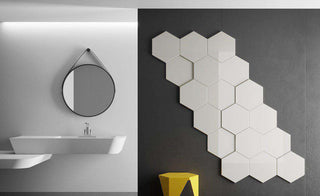 Decorative HEXAGONAL wall panels with varied thickness for textured 3D surface design, pack of 3-Wall Panelling > Decorative Wall Panels > Textured Wall Panels > 3D Wall Panels > Feature Wall Covering-RadiatorCoversShop.com