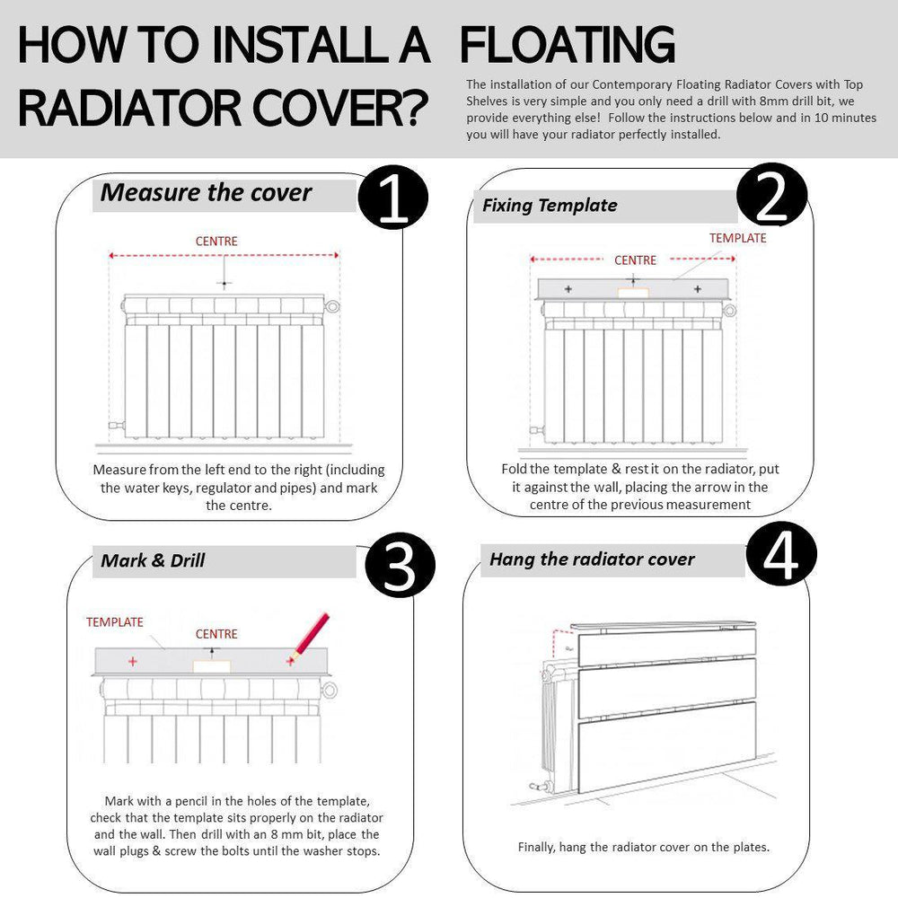 Modern Floating Radiator Cover GEOMETRIC SQUARES Cabinet Box Design ...