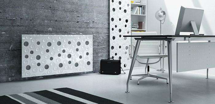 Custom-made Designer Radiator Cover in ultra modern MOON Design White ...