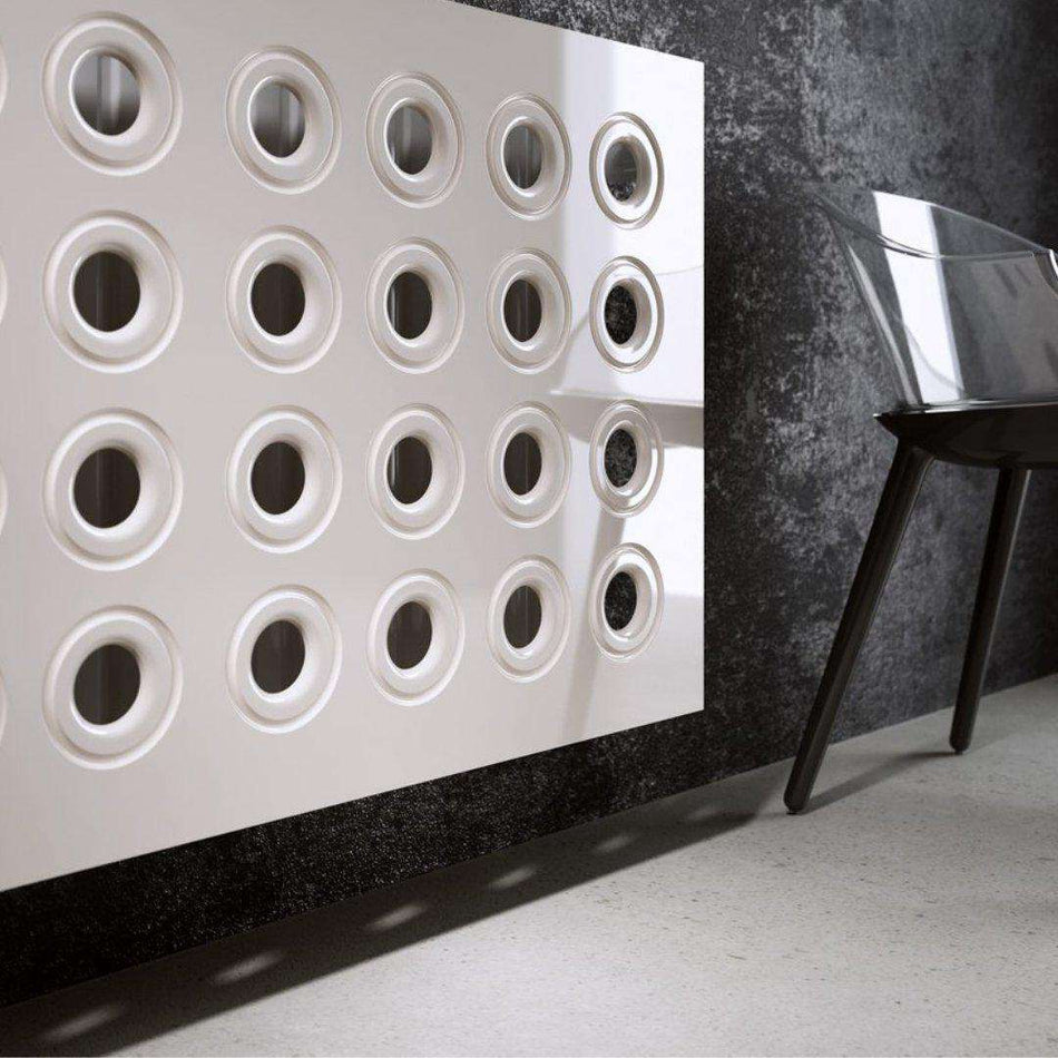 Contemporary RINGS Radiator Heater Cover White Stain gloss removable ...