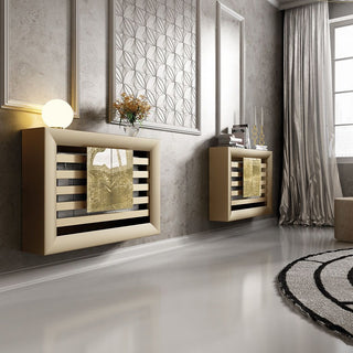 TWO Luxury Floating Radiator Heater Cover Framed Lines Panel Cabinet Box Design with integrated top shelf RCLL121-Radiator Covers > Floting Radiator Cabinets > Shelf Radiator Cover > Modern Radiator Covers > Designer Radiator Covers > Custom Made Heater Cover > Wall Mounted Cover > Made toMeasure Radiator Cover-RadiatorCoversShop.com