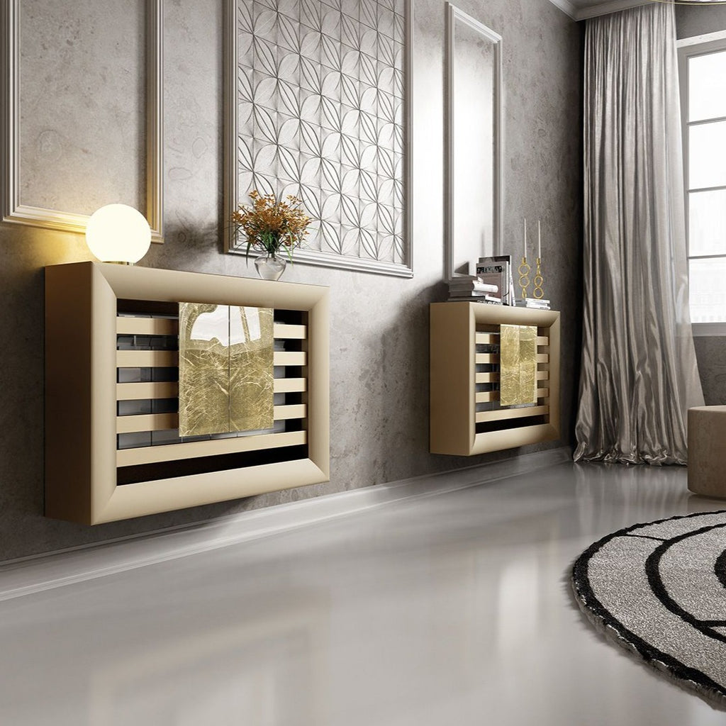 TWO Luxury Floating Radiator Heater Cover Framed Lines Panel Cabinet ...