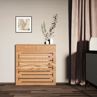 Modern Floating Radiator Heater Cover GEOMETRIC CONTOURS Cabinet Box with wooden drawers RCGE245DR-Radiator Cabinets > Heater Boxes > Radiator Enclosure > Radiator Casing > Radiator Enclosure > Custom Made Radiator Cabinets > Radiator Screens > Radiator Topper > Radiator Cabinet with drawer-RadiatorCoversShop.com