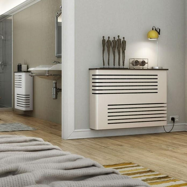 Corner Radiator Top Modern Floating White Radiator Heater Cover NORDIC CORNER LINE design ...