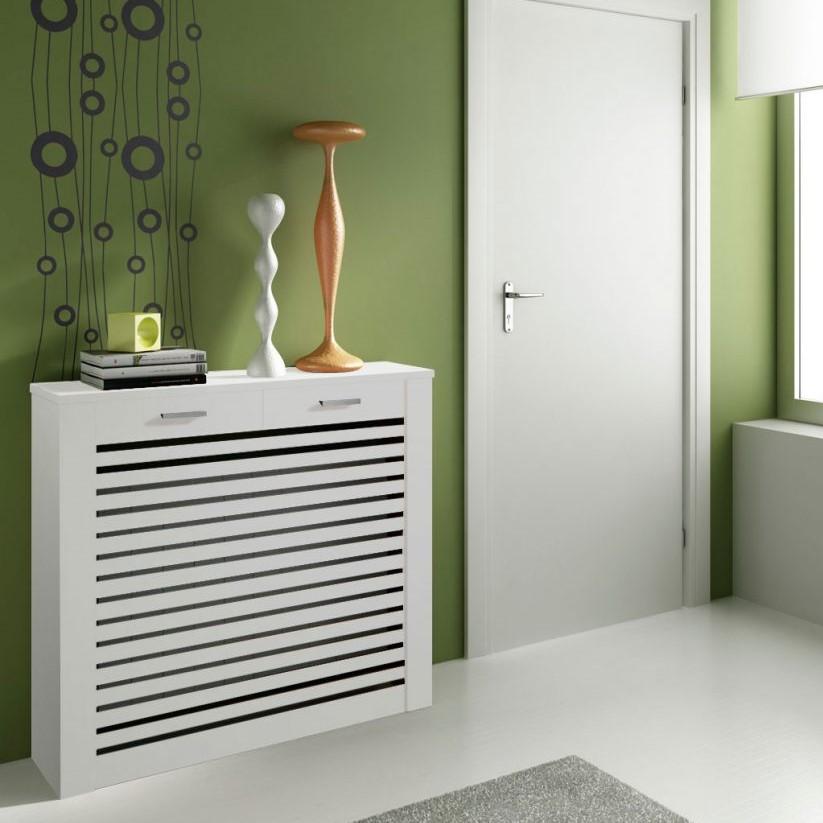Classic White Radiator Hater Cabinet with top drawer & Integrate Shelf ...