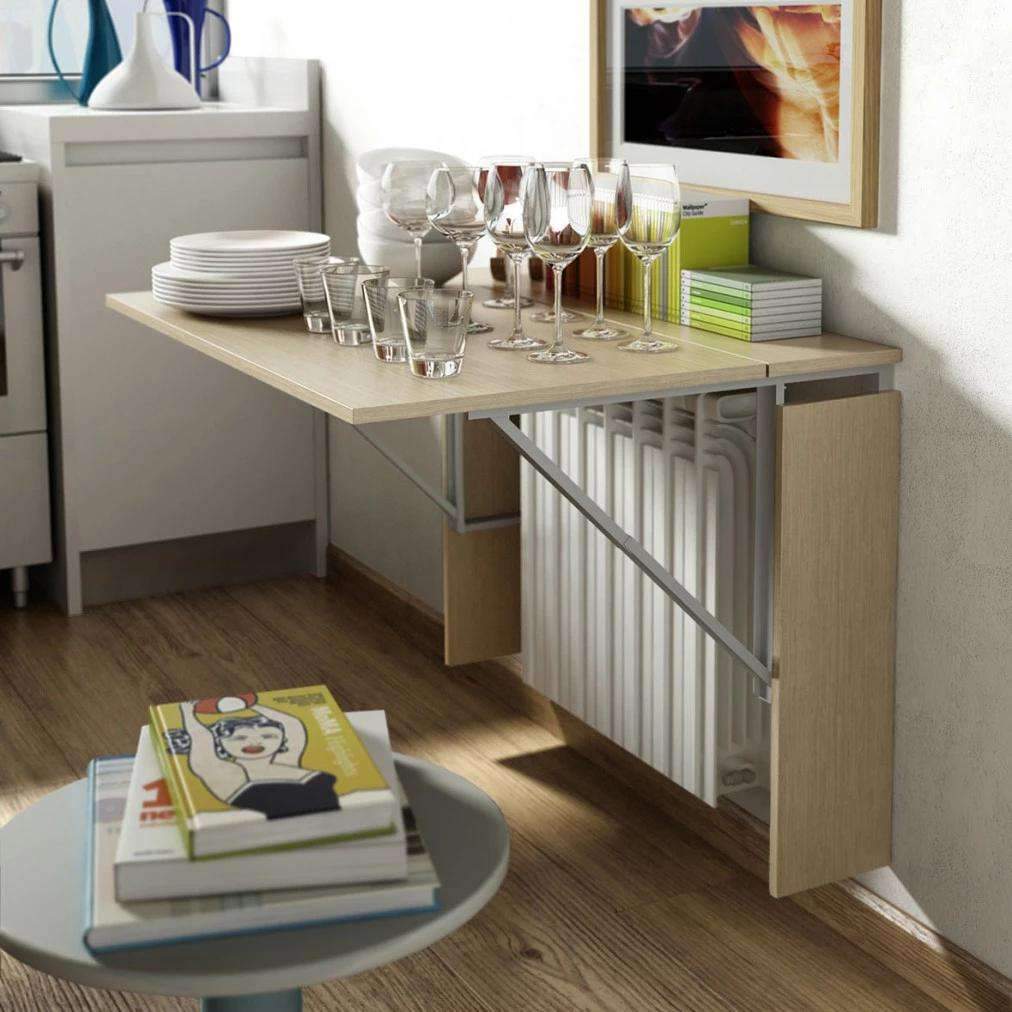 Custom Made Folding TABLE Radiator Cover Multi-functional Cabinet Space Saving Design in Oak Wood