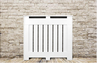 Elegant White Removable Radiator Heater Covers with Classic HORIZONTAL SLATS decorative grille screening panel-Radiator Covers > Classic Radiator Covers > Designer Radiator Cover > Custom Made Radiator Covers > Heater Grill Covers > Removable Covers > Made to Measure Radiator Cover > Floating Radiator Covers-RadiatorCoversShop.com